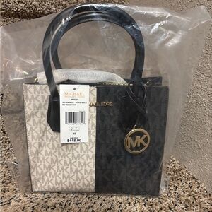 Michael Kors Black and White Mini Tote Bag